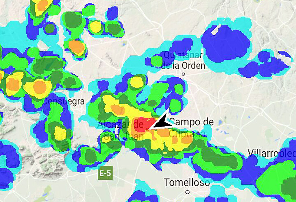 Estudio de las zonas más favorables para el desarrollo de tormentas en la Meseta Meridional